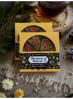 Прессованный зелёный чай "Медведь да береза", 75 грамм
